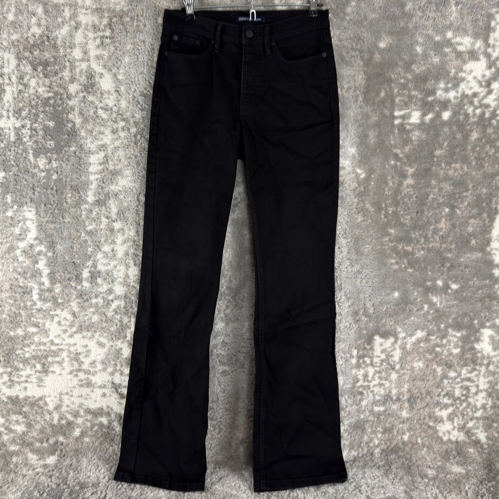 Calvin Klein Size 28 High Rise Bootcut‎ Denim Jeans Black Women
